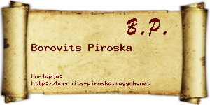 Borovits Piroska névjegykártya